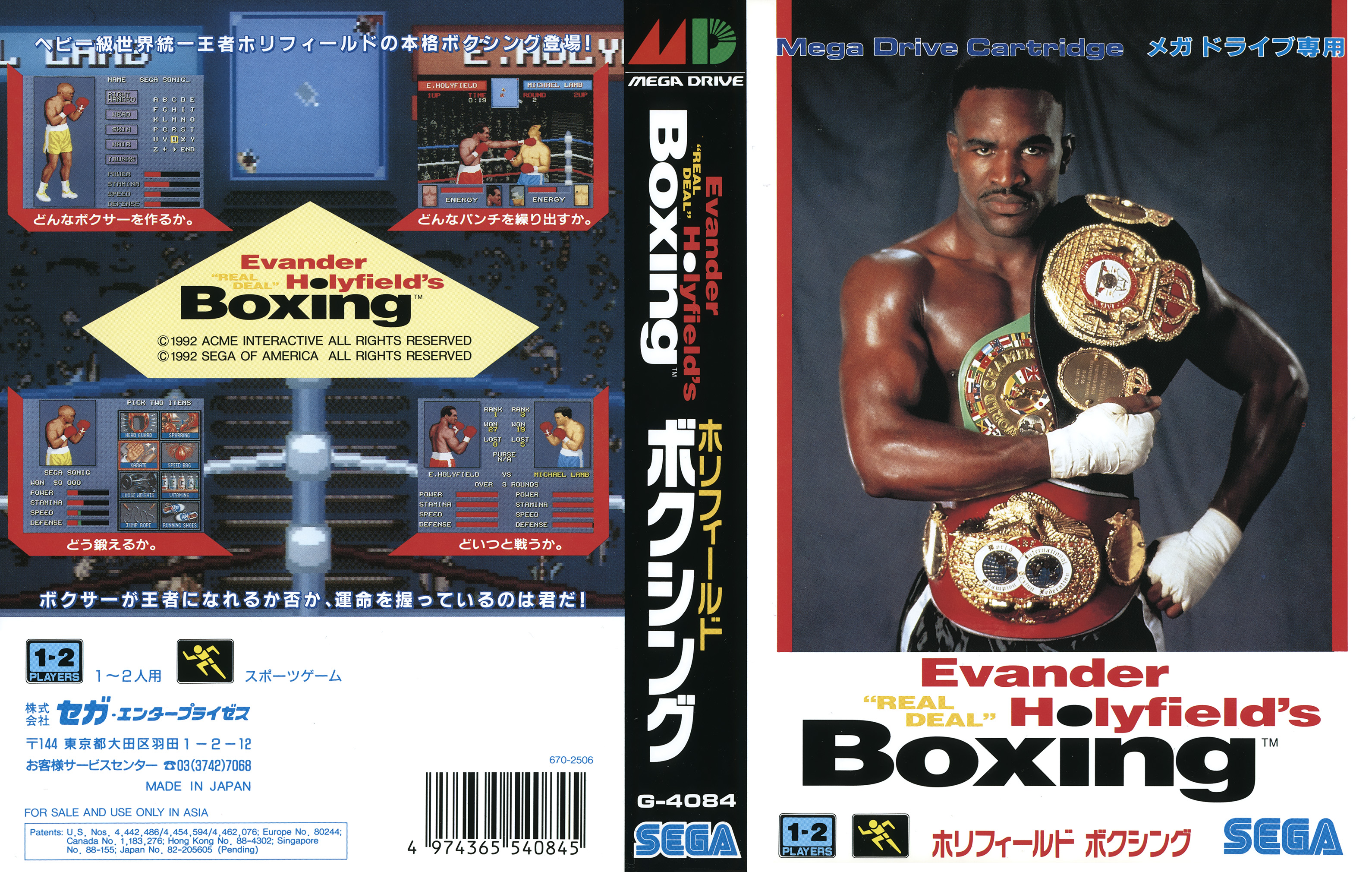 EVANDER HOLYFIELD'S REAL DEAL BOXING パッケージ