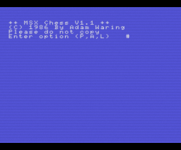 MSX Chess Turbo Chess